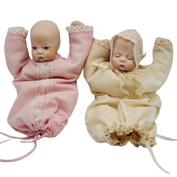 Sugar Lump Dolls By Boots Tyner 1986 Collectible Baby Dolls Set Of 2 - Picture 1 of 7